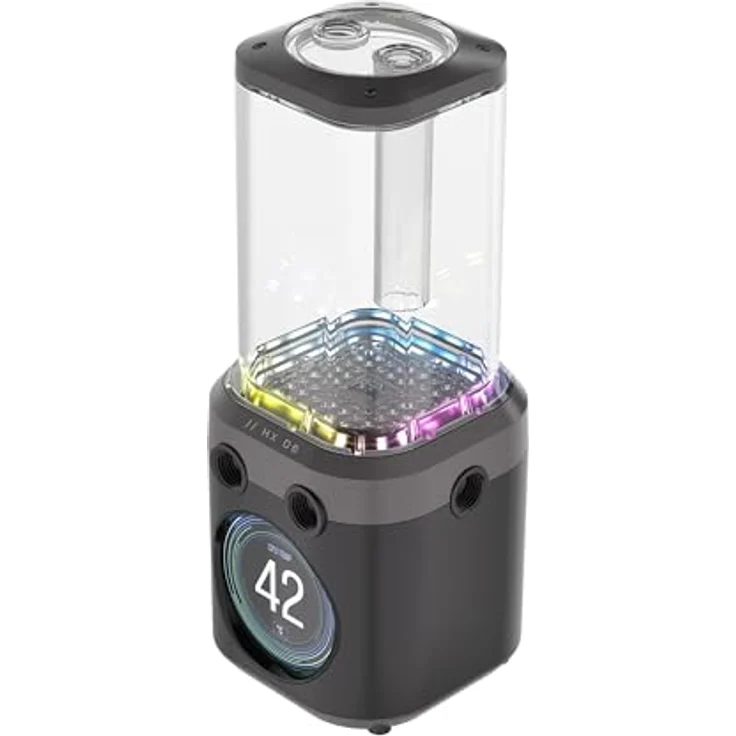 CORSAIR iCUE LINK XD6 RGB ELITE LCD-Pumpen-/Behältereinheit, FlowDrive Max-Pumpe, 480x480 IPS-LCD-Bildschirm, integrierter Temperatursensor, 22 adressierbare RGB-LEDs, Stahlgrau – Bild 1