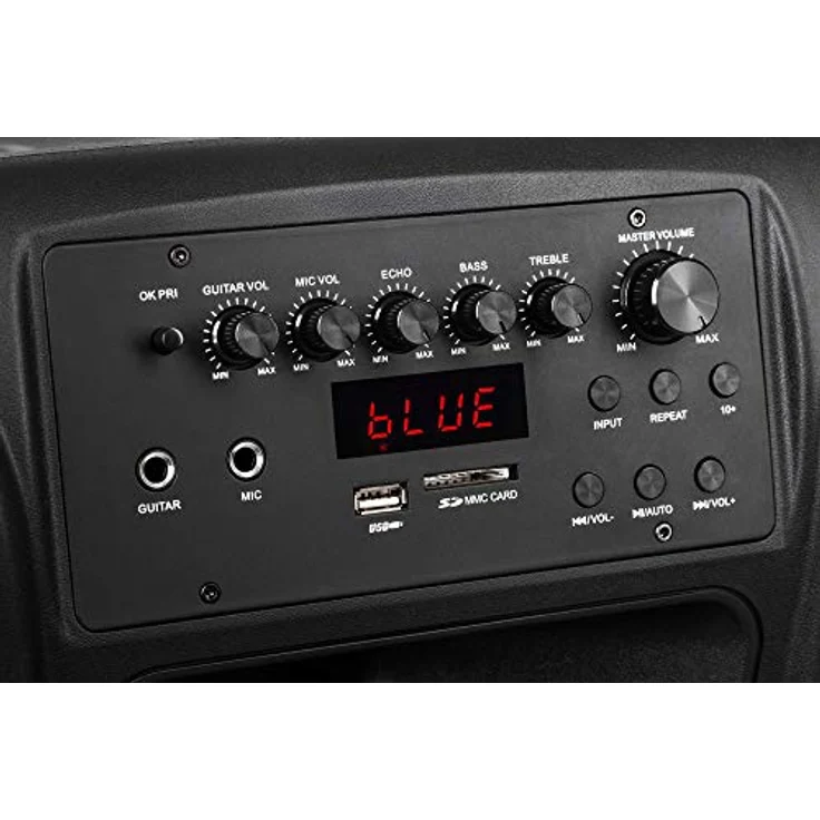Kruger&Matz KM 1712, Aktive Lautsprecherbox mit Bluetooth, Karaoke-Funktion und integriertem Akku, Schwarz – Bild 4