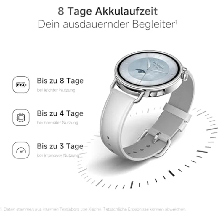XIAOMI Watch S4, 41mm Smartwatch mit Lederarmband in Weiß, präzise Gesundheitsüberwachung und 150+ Sportmodi – Bild 4