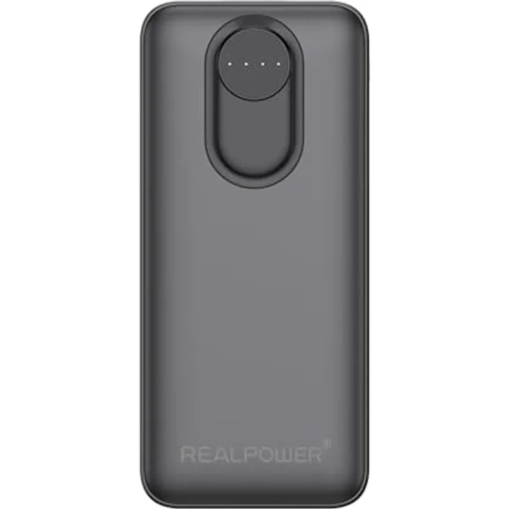 REALPOWER PB-20000 Pro Powerbank, 20.000 mAh, mit 30W Schnellladung, Schwarz