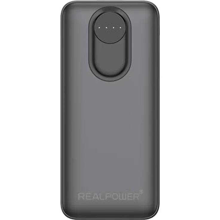 REALPOWER PB-20000 Pro Powerbank, 20.000 mAh, mit 30W Schnellladung, Schwarz – Bild 1