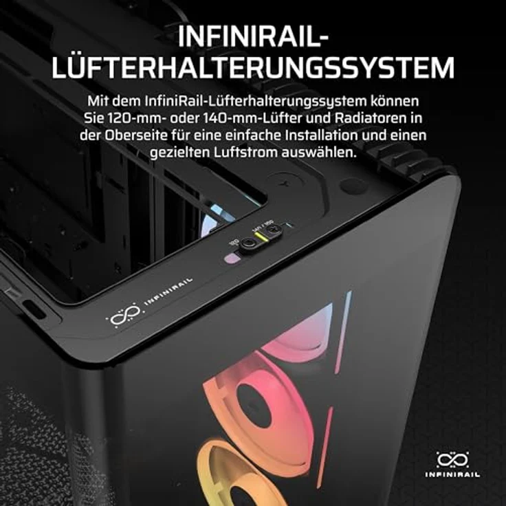 Corsair FRAME 4500X LX-R RGB Black, Mid-Tower PC Gehäuse für E-ATX, ATX, Micro-ATX und Mini-ITX mit Sichtfenster, 460 mm Grafikkartenunterstützung und 10 Lüfterplätzen, Schwarz – Bild 6