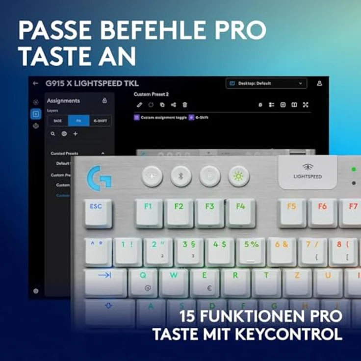 LOGITECH G915 X LIGHTSPEED TKL, Kabellose Gaming-Tastatur mit GL-Switches und Aluminium-Oberschale – Bild 6
