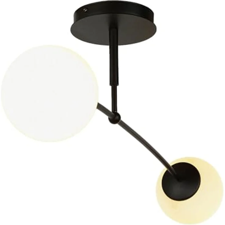 Licht-Erlebnisse XL Deckenleuchte Kugeln Metall Glas in schwarz B:60cm für Esszimmer Wohnzimmer Schlafstube 2xE14 Deckenlampe Kugelleuchte – Bild 5
