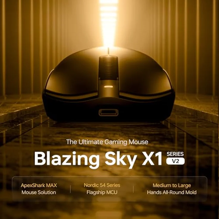 ATK X1 Gaming-Maus, kabellos mit PAW3950 Ultra Sensor, 8K Hz Polling Rate, 54 g leicht, weiß – Bild 2