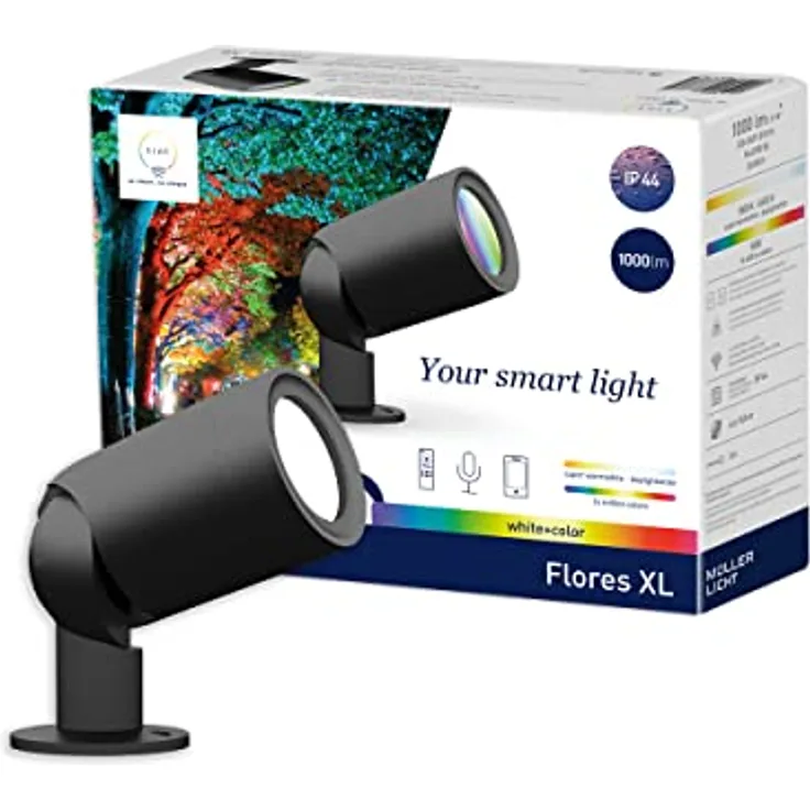 tint smarter Outdoor LED Spot Flores XL High lumen, weißes und farbiges Licht RGB, Zigbee, funktioniert mit Alexa