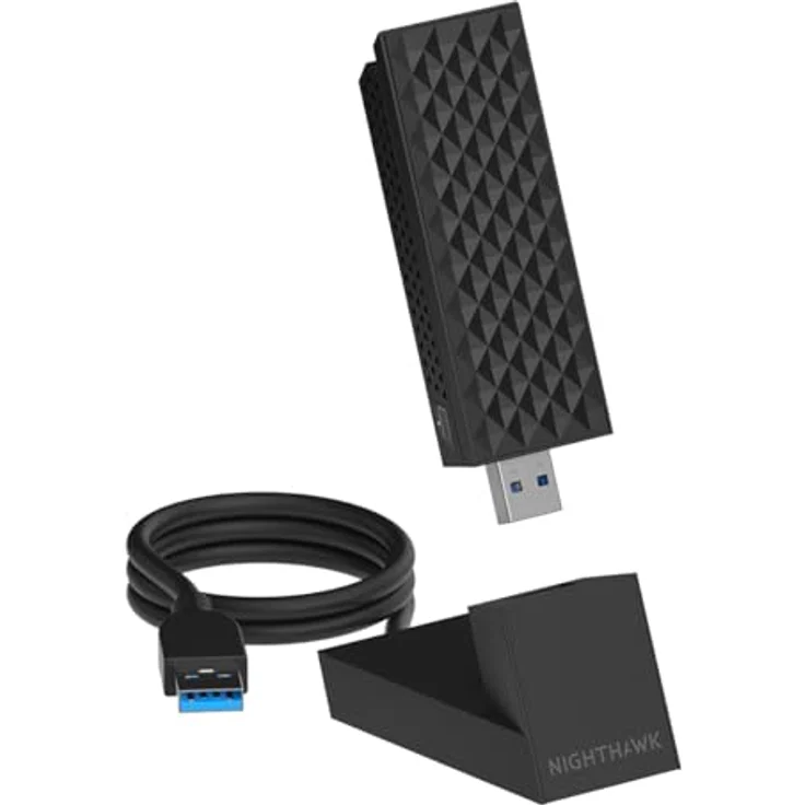 NETGEAR Nighthawk A9000 BE6500, WiFi 7 USB 3.0-Adapter mit Tri-Band-Technologie, bis zu 6,5 GBit/s Geschwindigkeit, 6-GHz-Frequenzbereich, kompatibel mit Windows 11-PCs – Bild 1