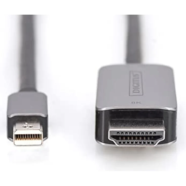 DIGITUS 8K Mini DisplayPort zu HDMI Adapterkabel - Displayport 1.4 - HDMI 2.1-8K/60Hz - Plug&Play - vergoldete Kontakte - 1m - Schwarz – Bild 5