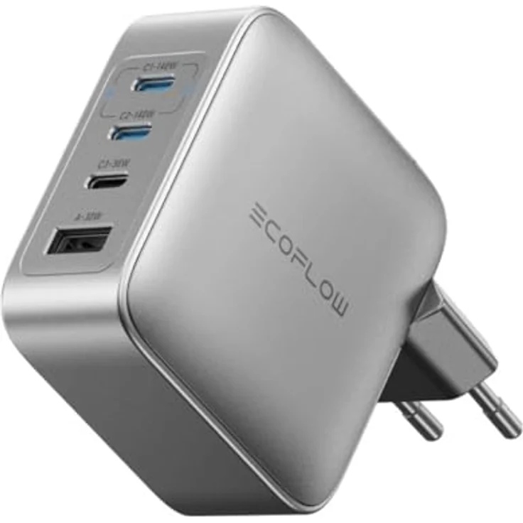 EcoFlow RAPID Pro 140W Netzladegerät, 4-in-1 Multiport mit 3x USB-C und 1x USB-A, GaN, kompakt und sicher – Bild 1