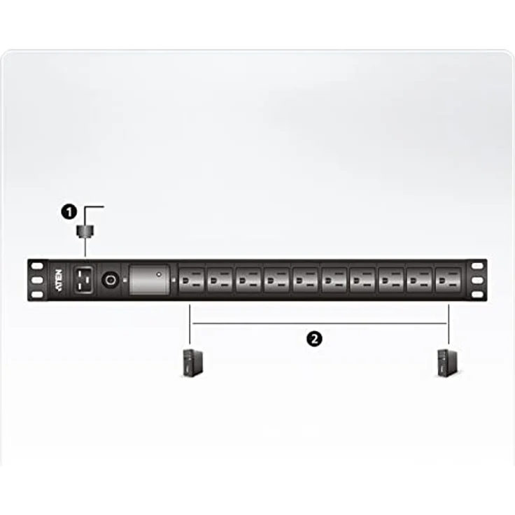 ATEN PE0209SG 1U 9 Port Basic PDU 8X C13 1x C19 16A – Bild 3