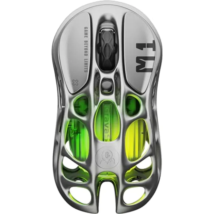 GravaStar Mercury M1 Pro Wireless Gaming Mouse, 26000 DPI, 88g Lightweight, 5 Programmable Buttons, Gunmetal Grey