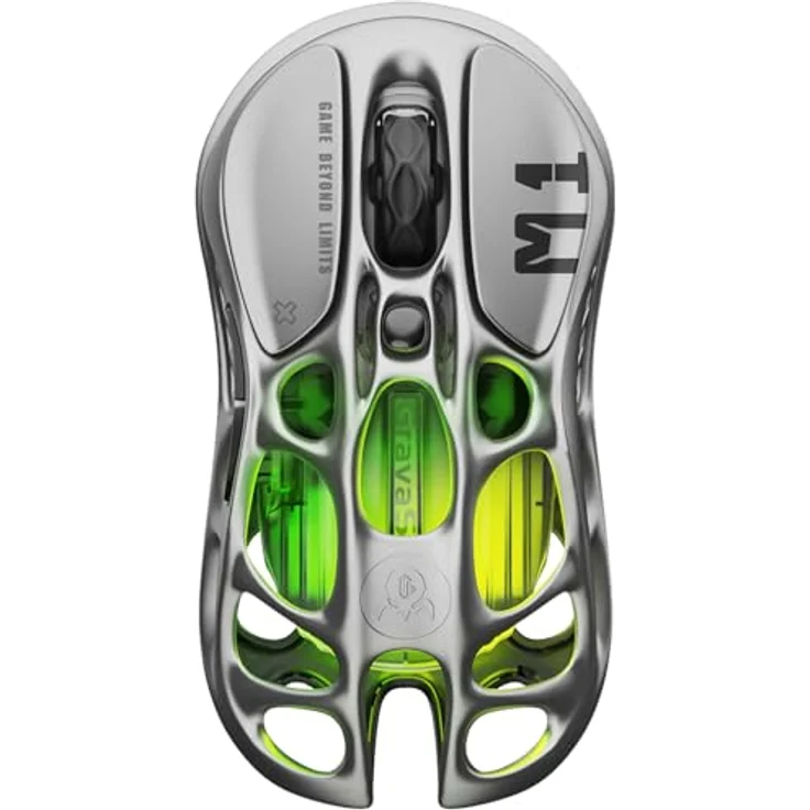 GravaStar Mercury M1 Pro Wireless Gaming Mouse, 26000 DPI, 88g Lightweight, 5 Programmable Buttons, Gunmetal Grey – Bild 1