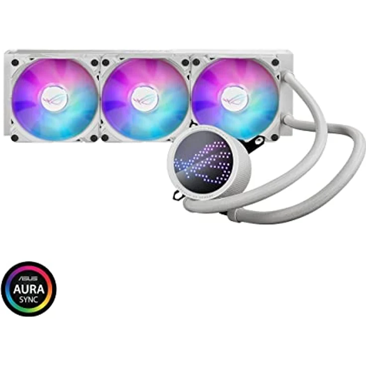 ASUS ROG Ryuo III 360 ARGB White Edition All-in-One-Flüssig-CPU-Kühler (3x adressierbare 120 mm Radiatorlüfter, Anime Matrix-LED-Anzeige, Intel LGA 1700, 115x, 1200 & AM4, AM5-Sockel, weiß) – Bild 2