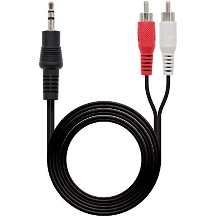 Nanocable 10.24.0305 - 2 Cinch Stereo Audiokabel, JACK 3.5-M-2xRCA-M, männlich-männlich, schwarz, 5.0 mts – Bild 2