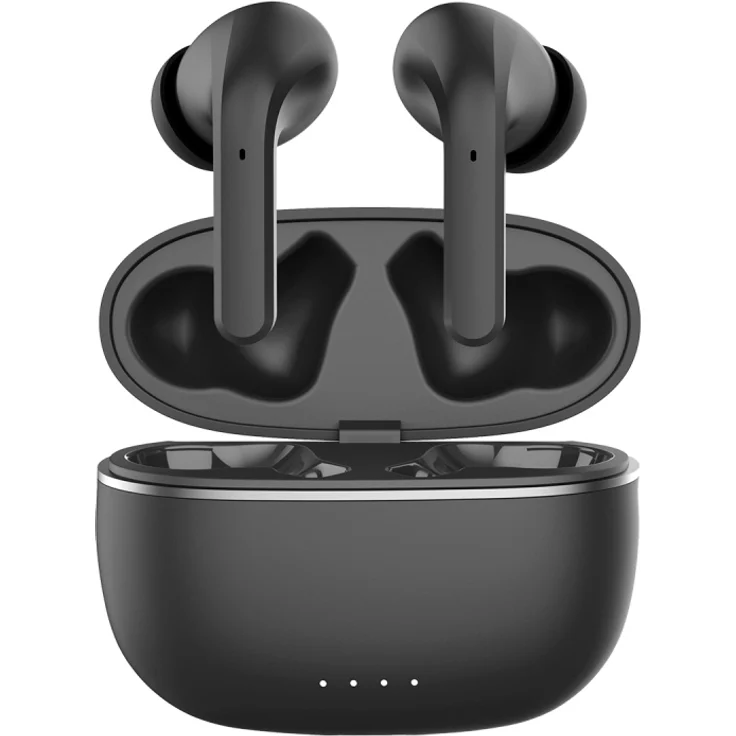 Forever TWE-210 TWS ANC Earbuds, Bluetooth 5.3 mit Ladekoffer, Mikrofon, Steuerung, LED-Anzeigen in Schwarz