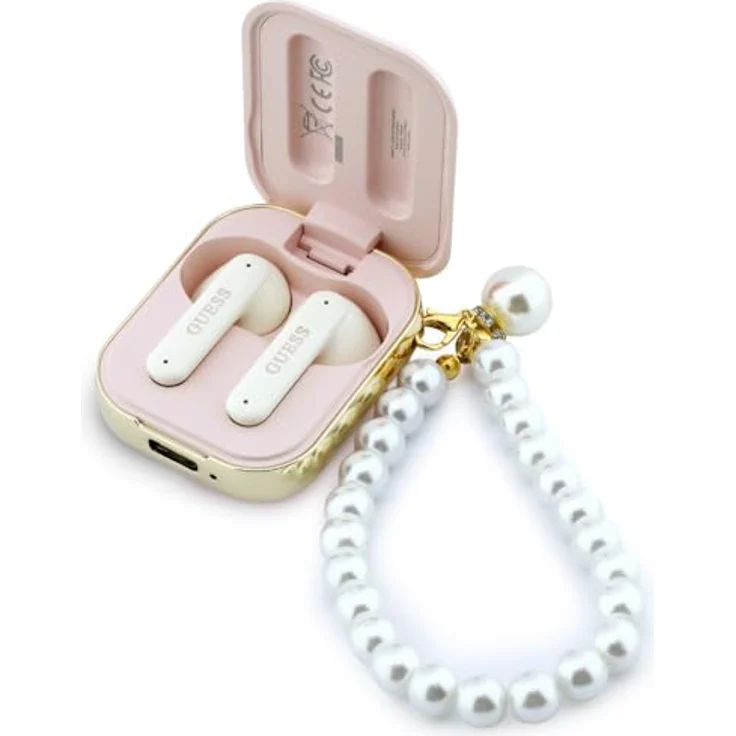 CG MOBILE Guess Perlenarmband TWS-Kopfhörer, Bluetooth mit 10 m Reichweite, Rosa, bis zu 4,5 Stunden Wiedergabezeit – Bild 3