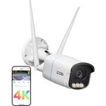 ZOSI AuroraLux 4K WLAN Überwachungskamera Aussen, 8MP WiFi Kamera Outdoor mit Echtfarben-Nachtsicht und KI Personenerkennung, Netzstrombetrieben, C186A