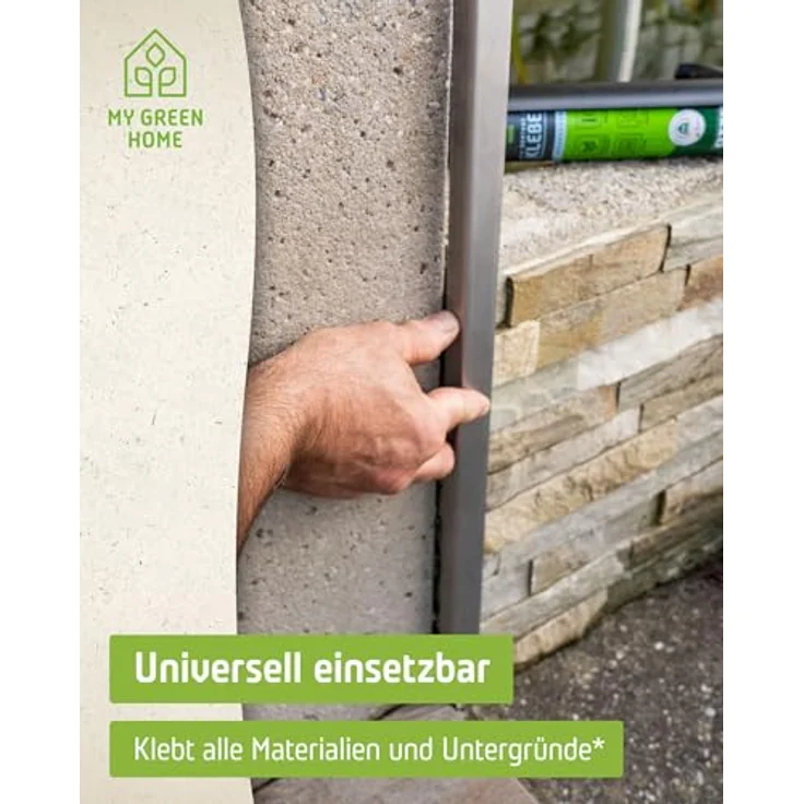 My Green Home Montagekleber 300ml, sofort haftend, extrem langlebig, für alle Materialien, temperaturbeständig, emissionsarm, weiß – Bild 4