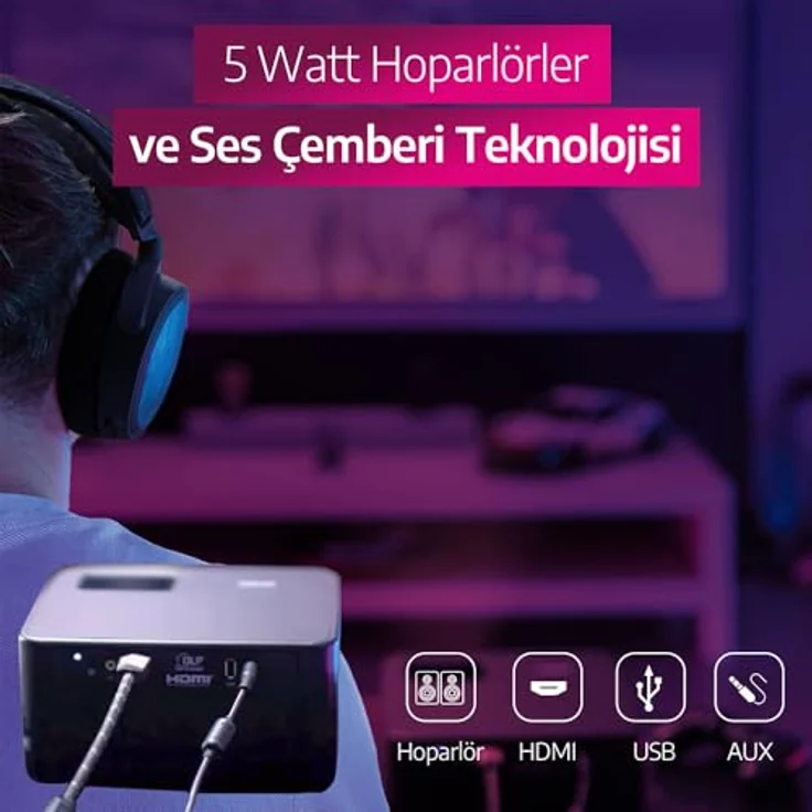 Philips GamePix 900, 4K-Beamer mit 3840 x 2160 Pixel, 6 ms Latenz, 240 Hz Bildwiederholrate, 1000 Lumen, WiFi 6, schwarz – Bild 5