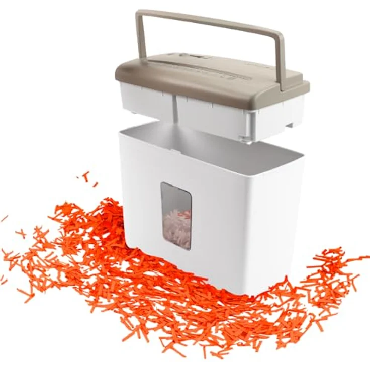 GENIE 440 X II Aktenvernichter, Cross-Cut Papierschredder P-4, 9-Liter-Behälter, Braun-Weiß, Überhitzungsschutz, Rücklauffunktion – Bild 1