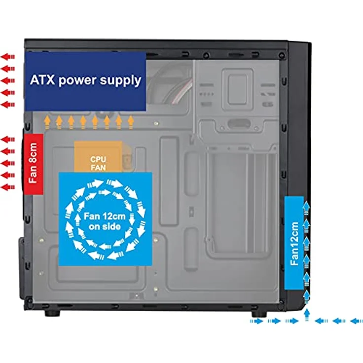Akyga AK17BK Micro Tower PC Gehäuse, kompatibel mit Micro ATX/Mini ITX, 2x USB 3.0, schwarz – Bild 7
