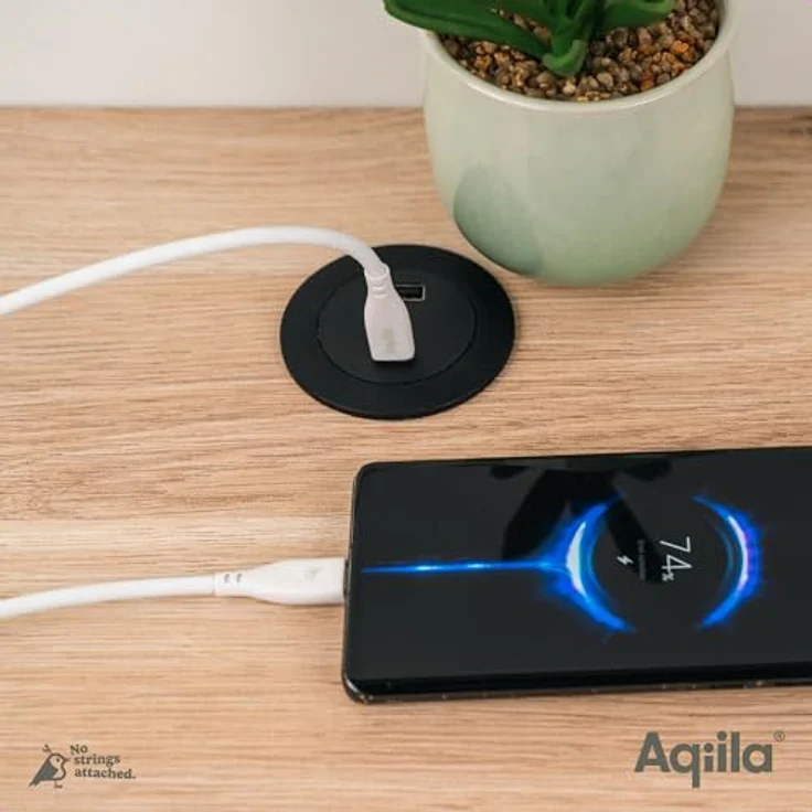 Aqiila Cablebird CS11, USB-C Lade-/Sync-Kabel mit 60W Leistung, 1 Meter, hohe Datenübertragungsgeschwindigkeit von 480 Mbit/s, silikonummantelt, flexible Kabeltasche inklusive – Bild 6