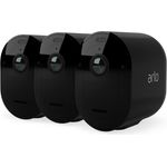 Arlo Pro 5 WLAN Überwachungskamera aussen, 2K UHD, 3er Set Schwarz, Verbesserte Farbnachtsicht, 160° Blickwinkel, 2-Wege Audio, mit 30-tägigem Secure Plan Testzeitraum