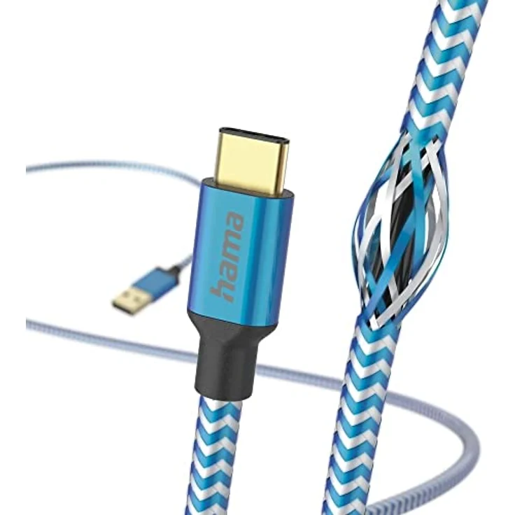Hama Ladekabel Reflective, USB-A - USB-C, 1,5 m, Nylon, Blau – Bild 3