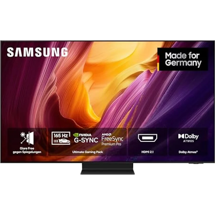 Samsung OLED S95H 4K 77 Zoll (195 cm) UHD Fernseher mit Antireflexion, OLED HDR pro, Ultimate Gaming Pack (NVIDIA G-SYNC & AMD FreeSync Pro), 165Hz, HDMI 2.1, Dolby Atmos, Smart AI TV – Bild 1