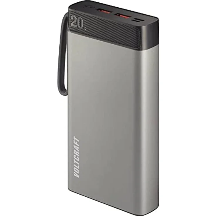 Voltcraft PB-20-PD3.0 Powerbank 20000 mAh Power Delivery LiPo Grau-Schwarz (VC-12918120) – Bild 2