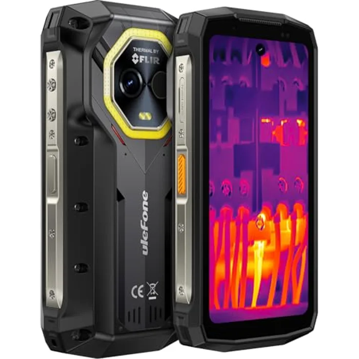 Ulefone Armor Mini 20T Pro 5G Thermografie (Lepton 3.5) Outdoor Smartphone Handflächengröße,16GB+256GB, 6200mAh Batterie Drahtloses Laden, 50MP Kamera, 4,7" HD+, IP68 Wärmebildkamera Android 14, NFC, Schwarz