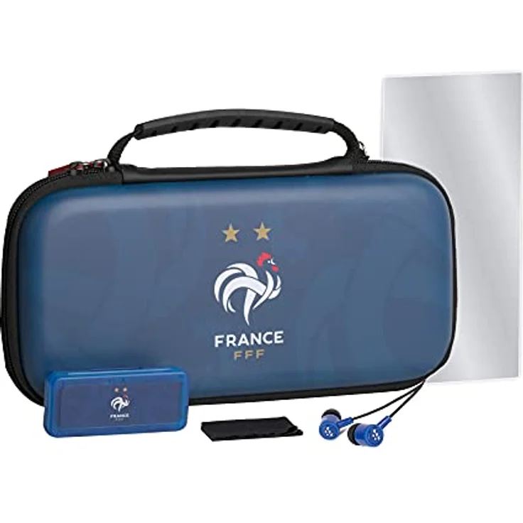 Konix FFF Gaming-Zubehörpaket Starterkit für Nintendo Switch, Switch Lite und Switch OLED - inklusive Schutzhülle, Spielekoffer, gehärtetem Glas und In-Ear-Kopfhörern – Bild 1