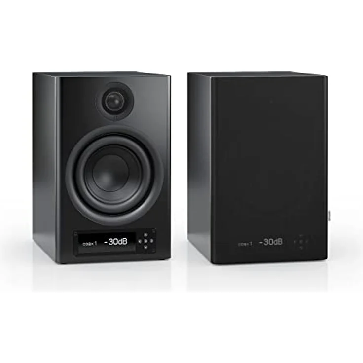 Nubert nuPro XS-4000 RC | Schwarzers Regallautsprecherpaar | 2 Stück High End Kompaktlautsprecher | Bluetooth Lautsprecher aptX HD | Lautsprecher Verbindung kabellos High Res | Aktivboxen mit 2 Wegen – Bild 1