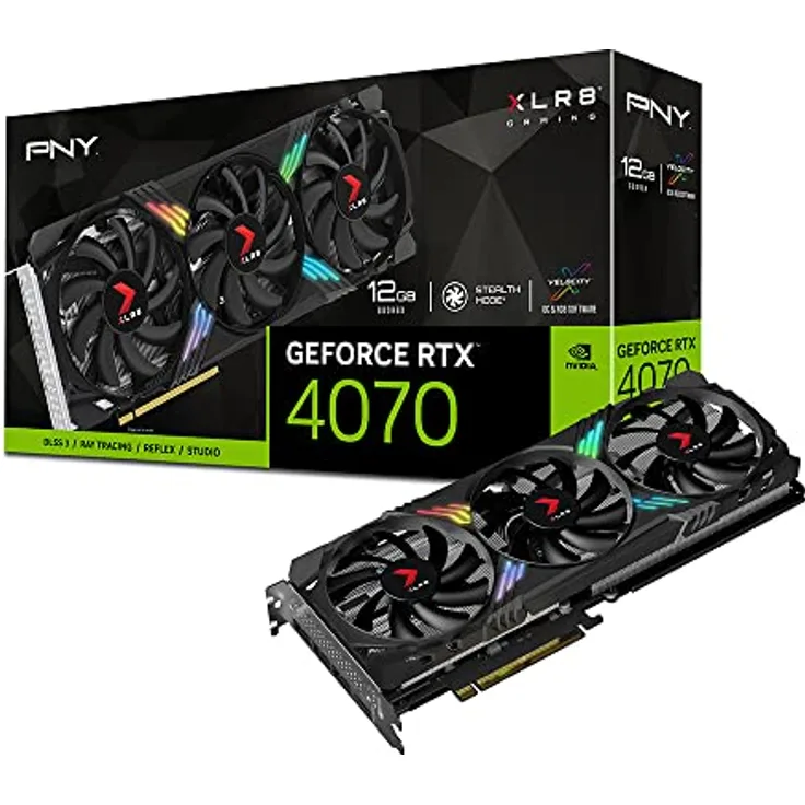 PNY GeForce RTX™ 4070 12GB XLR8 Gaming Verto Epic-X RGB™ Triple Fan Grafikkarte DLSS 3
