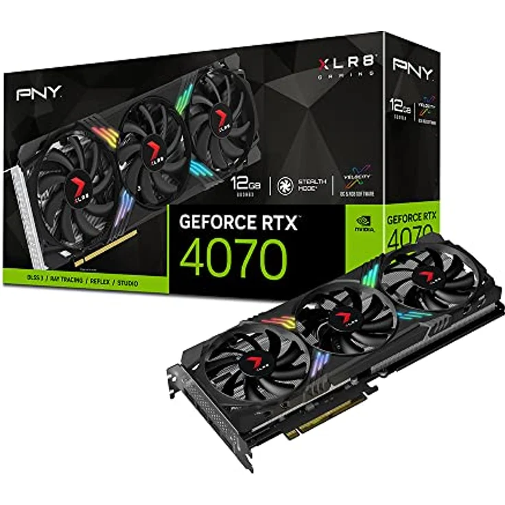 PNY GeForce RTX™ 4070 12GB XLR8 Gaming Verto Epic-X RGB™ Triple Fan Grafikkarte DLSS 3 – Bild 1