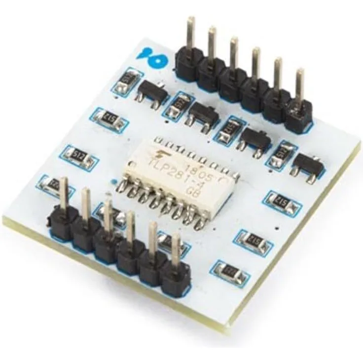 Velleman Whadda 4-Kanal Optokoppler Breakout-Board TLP281, sichere elektrische Trennung für 5V-Mikrocontroller, ideal für Hochspannungssysteme