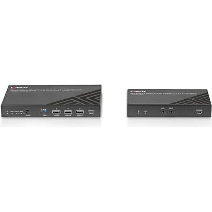 Lindy 70m Cat.6A TypeC & HDMI HDBaseT 3.0 KVM Extender (38346), 4K60 Unterstützung, HDMI und USB Anschlüsse, schwarz – Bild 4