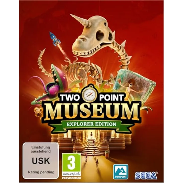 SEGA Two Point Museum - Explorer Edition Digipack (Code in a Box) (PC) - Dekorative Objekte, Koordinaten für neue Expeditionen, exklusive Expertenobjekte