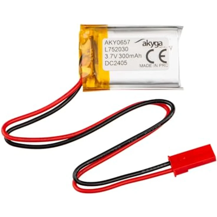 Akyga AKY0386, 3.7V 400mAh Lithium Polymer Akku mit JST 2-Polig Anschluss und PCM-Schutz, ideal für tragbare Geräte und Multimedia-Equipment – Bild 1