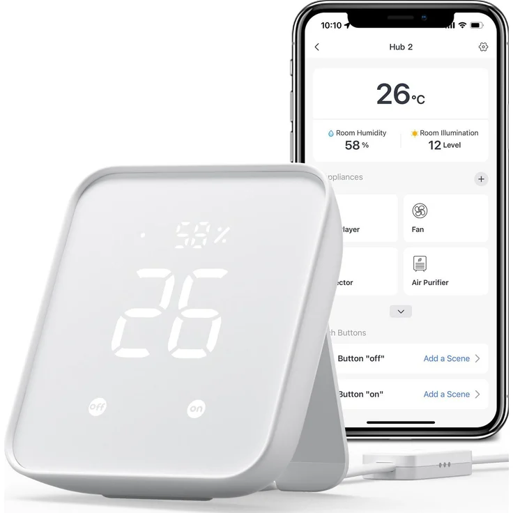 Meross MSH300, Smart Home Hub, kompaktes Design, unterstützt 802.11n Wi-Fi, weiss