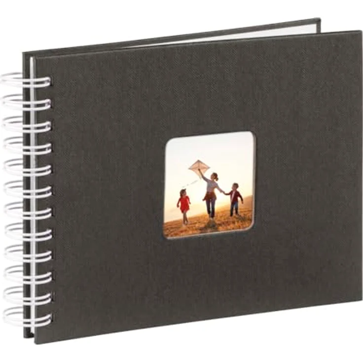 Hama Fotoalbum, 24 x 17 cm, 50 weiße Seiten, 25 Blatt, mit Ausschnitt für Bildeinschub, Fotobuch schwarz - Preisvergleich – Bild 2