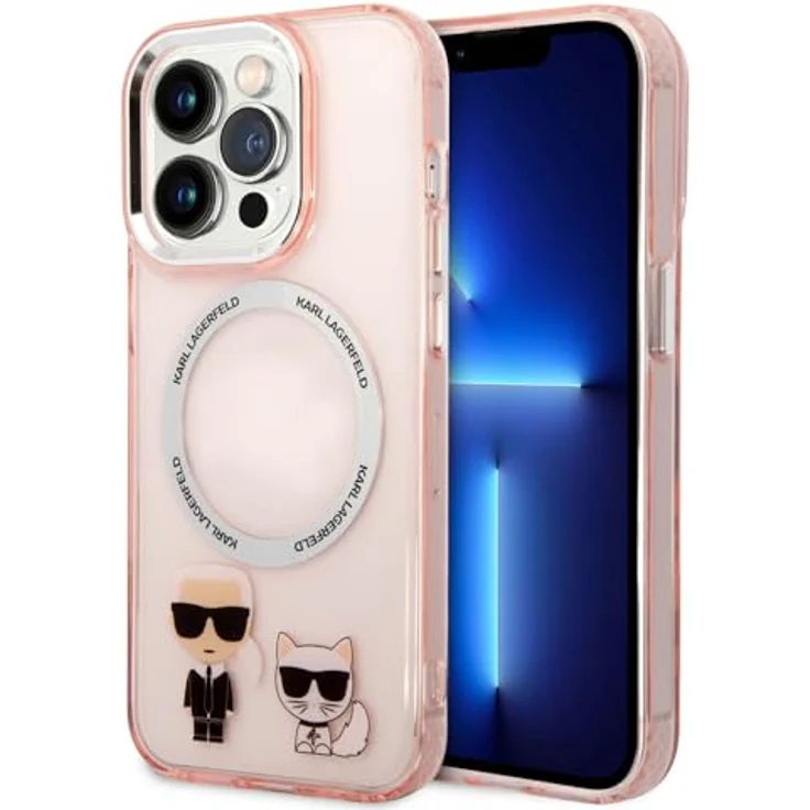 Karl Lagerfeld KLHMP14LHKCP Hülle für iPhone 14 Pro 6,1" Hartschale TPU/PC, rosa/pink Choupette Collection – Bild 1