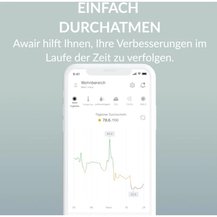 AWAIR Element Luftqualität Messgerät, CO2 Sensor, VOC Messgerät, Raumluft Monitor, Smarter Luftqualitätsmonitor für Zuhause, Feinstaub- und Schadstoffmessgerät, weiß – Bild 3