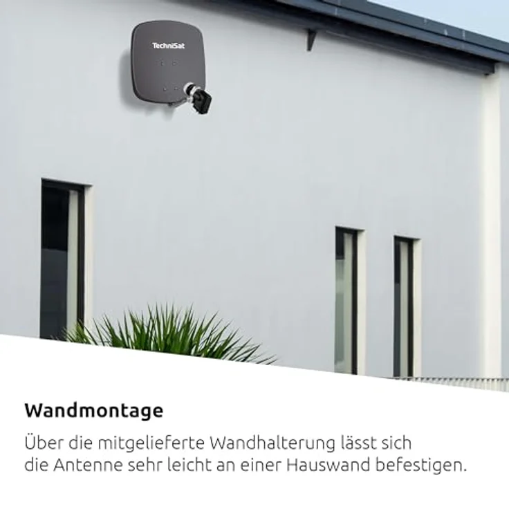 TechniSat DIGIDISH 45 – Satelliten-Schüssel für 4 Teilnehmer (45 cm kleine Sat Anlage, grau) – Bild 3