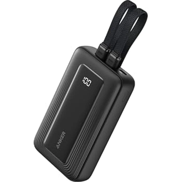 Anker Zolo Powerbank (10.000mAh, integrierte USB-C und Lightning-Kabel, 30W Power Delivery, universelle Kompatibilität) – Bild 1