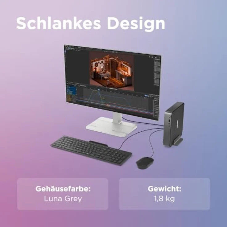 Lenovo IdeaCentre Mini 01IRH10R, Tiny Desktop-PC mit Intel Core i7 240H 2.5 GHz, 16 GB RAM, 512 GB SSD, WLAN Wi-Fi 6, Luna Gray – Bild 10