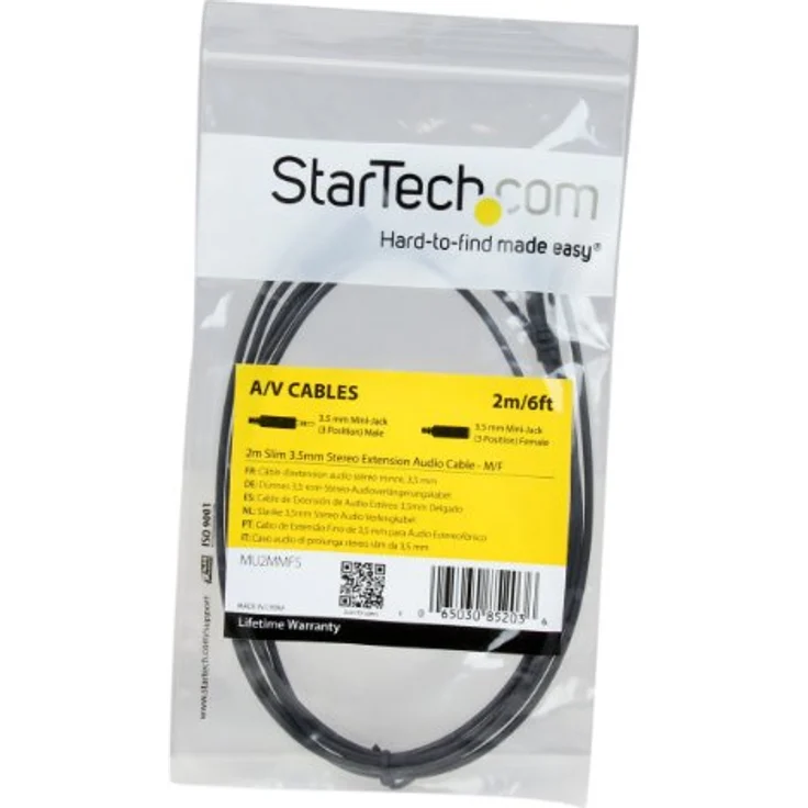 StarTech.com 2m 3,5mm Stereo Klinkenverlängerung / Audio-Verlängerungskabel - St/Bu - 3,5mm Klinkenkabel Verlängerung - Schwarz – Bild 4