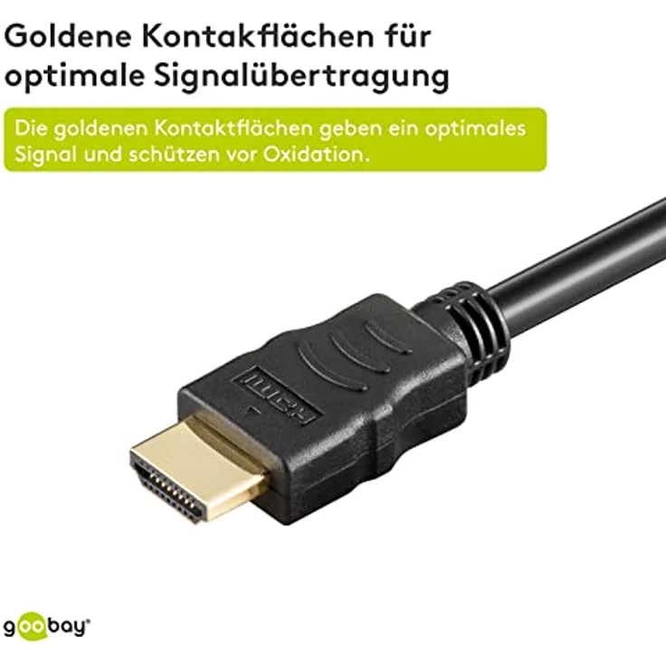 Goobay 69912 High Speed HDMI Verlängerungskabel mit Ethernet, HDMI-Stecker (Typ A) > HDMI-Buchse (Typ A), vergoldet, 0,5m – Bild 5