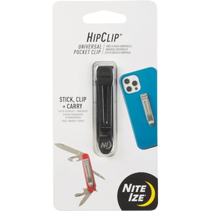NITE Ize HipClip Gürtelclip aus Edelstahl, sicherer 3M® VHB® Kleber für Mobilgeräte und Multitools – Bild 1