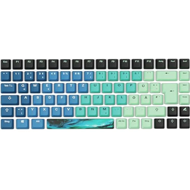 Sharkoon SKILLER SGK50 S3 Design Bundle D4, Tastatur Zubehörset mit PBT-Tastenkappen, speziell für deutsche Tastatur-Layouts, Mausmatte mit abgenähten Rändern – Bild 3